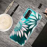 For Huawei P Smart 2021 Colored Drawing Clear TPU Protective Cases(Pink Green Flower)