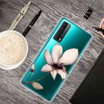 For Huawei P Smart 2021 Colored Drawing Clear TPU Protective Cases(A Lotus)
