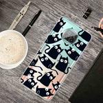 For Xiaomi Mi 10T Lite 5G Colored Drawing Clear TPU Protective Cases(Funny Cat)