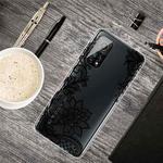 For Xiaomi Mi 10T Pro Colored Drawing Clear TPU Protective Cases(Black Rose)