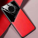 For Huawei Y9a All-inclusive Leather + Organic Glass Protective Case with Metal Iron Sheet(Red)