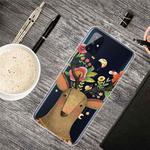 For OnePlus Nord N10 5G Shockproof Painted Transparent TPU Protective Case(Flower Deer)