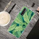 For Huawei P Smart 2021 Shockproof Painted Transparent TPU Protective Case(Banana Leaf)