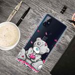 For OnePlus Nord N10 5G Shockproof Painted Transparent TPU Protective Case(Doll Bear)