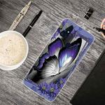 For OnePlus Nord N100 Shockproof Painted Transparent TPU Protective Case(Great Purple Butterfly)