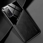 For Samsung Galaxy S20 FE All-inclusive Leather + Organic Glass Protective Case with Metal Iron Sheet(Black)