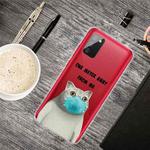 For Samsung Galaxy A02s Colored Drawing Clear TPU Protective Cases(Mask Cat)