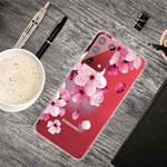 For Samsung Galaxy S21 Ultra 5G Colored Drawing Clear TPU Protective Cases(Cherry Blossoms)