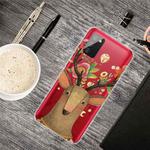 For Samsung Galaxy A02s Shockproof Painted Transparent TPU Protective Case(Flower Deer)