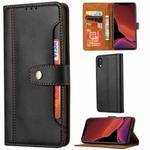 For iPhone XR Calf Texture Double Fold Clasp Horizontal Flip Leather Case with Photo Frame & Holder & Card Slots & Wallet(Black)