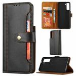 For Samsung Galaxy S30 Calf Texture Double Fold Clasp Horizontal Flip Leather Case with Photo Frame & Holder & Card Slots & Wallet(Black)