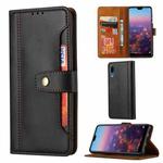 For Huawei P20 Calf Texture Double Fold Clasp Horizontal Flip Leather Case with Photo Frame & Holder & Card Slots & Wallet(Black)