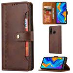 For Huawei P30 Lite Calf Texture Double Fold Clasp Horizontal Flip Leather Case with Photo Frame & Holder & Card Slots & Wallet(Coffee)