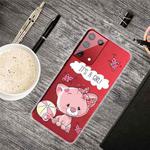 For Samsung Galaxy S21+ 5G Shockproof Painted Transparent TPU Protective Case(Cute Cat)