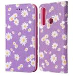 For OPPO Realme 5 & C3 Glittering Daisy Magnetic Horizontal Flip Leather Case with Holder & Card Slots & Photo Frame(Purple)