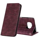 For Xiaomi Poco X3 NFC Lucky Flowers Embossing Pattern Magnetic Horizontal Flip Leather Case with Holder & Card Slots(Wine Red)