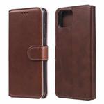 For OPPO F17 / A73 Classic Calf Texture PU + TPU Horizontal Flip Leather Case, with Holder & Card Slots & Wallet(Brown)