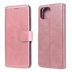 For OPPO F17 / A73 Classic Calf Texture PU + TPU Horizontal Flip Leather Case, with Holder & Card Slots & Wallet(Rose Gold)