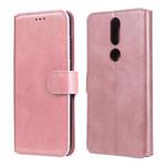 For Nokia 2.4 Classic Calf Texture PU + TPU Horizontal Flip Leather Case, with Holder & Card Slots & Wallet(Rose Gold)