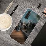 For Huawei P Smart 2021 Shockproof Painted Transparent TPU Protective Case(Glass Tiger)
