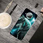 For Xiaomi Mi 10T Lite 5G Shockproof Painted Transparent TPU Protective Case(Moonlight Wolf)