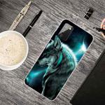 For Samsung Galaxy A02s Shockproof Painted Transparent TPU Protective Case(Moonlight Wolf)