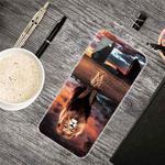 For Samsung Galaxy A02s Shockproof Painted Transparent TPU Protective Case(Desert Lion)