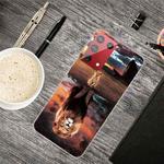 For Samsung Galaxy S21+ 5G Shockproof Painted Transparent TPU Protective Case(Desert Lion)