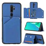 For OPPO A9 2020 Skin Feel PU + TPU + PC Back Cover Shockproof Case with Card Slots & Holder & Photo Frame(Royal Blue)