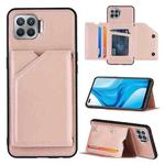 For OPPO F17 Pro & A93 Skin Feel PU + TPU + PC Back Cover Shockproof Case with Card Slots & Holder & Photo Frame(Rose Gold)