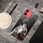 For iPhone 12 mini Shockproof Painted Transparent TPU Protective Case (Call Wolf)