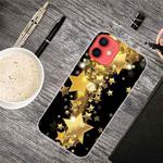 For iPhone 12 mini Shockproof Painted Transparent TPU Protective Case (Gold Star)