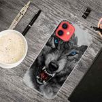For iPhone 12 mini Shockproof Painted Transparent TPU Protective Case (Mountain Wolf)