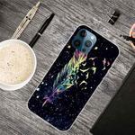 For iPhone 12 Pro Max Shockproof Painted Transparent TPU Protective Case(Colorful Feathers)