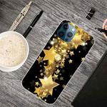 For iPhone 12 Pro Max Shockproof Painted Transparent TPU Protective Case(Gold Star)