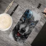 For iPhone 12 Pro Max Shockproof Painted Transparent TPU Protective Case(Mountain Wolf)
