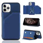 For iPhone 11 Pro Max Skin Feel PU + TPU + PC Back Cover Shockproof Case with Card Slots & Holder & Photo Frame (Royal Blue)