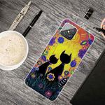 For Huawei Nova 8 SE Shockproof Painted Transparent TPU Protective Case(Oil Painting Black Cat)