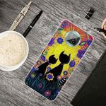For Xiaomi Mi 10T Lite 5G Shockproof Painted Transparent TPU Protective Case(Oil Painting Black Cat)