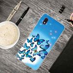 For Samsung Galaxy A01 Core Shockproof Painted Transparent TPU Protective Case(Blue Butterfly)