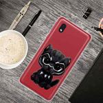 For Samsung Galaxy A01 Core Shockproof Painted Transparent TPU Protective Case(Panther)
