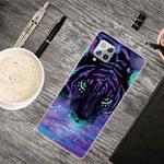 For Samsung Galaxy A42 5G Shockproof Painted Transparent TPU Protective Case(Purple Tiger)