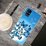 For Samsung Galaxy M31s Shockproof Painted Transparent TPU Protective Case(Blue Butterfly)