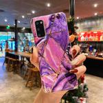 For Samsung Galaxy S20 Splicing Marble Pattern Gilding TPU Protective Case(Purple)