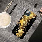 For Samsung Galaxy A12 Shockproof Painted Transparent TPU Protective Case(Gold Star)