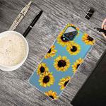 For Samsung Galaxy A12 Shockproof Painted Transparent TPU Protective Case(Yellow Chrysanthemum)