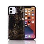 For iPhone 12 Pro Max Marble Pattern Patch PC + TPU Shockproof Magsafe Case(Black)