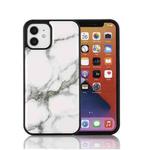 For iPhone 12 Pro Max Marble Pattern Patch PC + TPU Shockproof Magsafe Case(White)