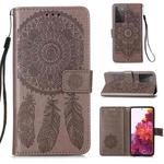 For Samsung Galaxy S21 Ultra 5G Dream Catcher Printing Horizontal Flip Leather Case with Holder & Card Slots & Wallet & Lanyard(Grey)