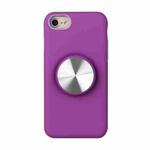 TPU+PC 2 in 1 Shockproof Case with Magnetic Round Car Holder For iPhone SE 2022 / SE 2020 / 8 / 7(Purple)